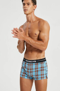 Фото - Клетчатые мужские трусы семейки Seobean из хлопка - Men box