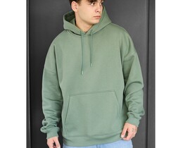 Фото - Тепле оверсайз худі Staff green basic oversize fleece - Men box