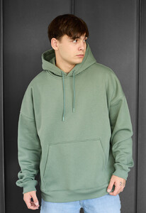 Фото - Тепле оверсайз худі Staff green basic oversize fleece - Men box