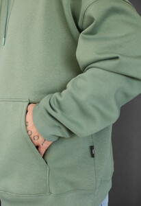 Фото - Тепле оверсайз худі Staff green basic oversize fleece - Men box