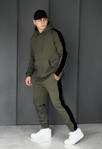 Фото - Зимний костюм цвета хаки Staff lo khaki & black fleece - Men box