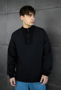 Фото - Базовий теплий світшот Staff black2 zip oversize fleece - Men box