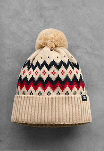 Фото - Зимова шапка з помпоном Staff beige pattern - Men box