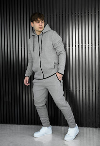 Фото - Повседневный костюм Staff tr zip gray melange fleece - Men box
