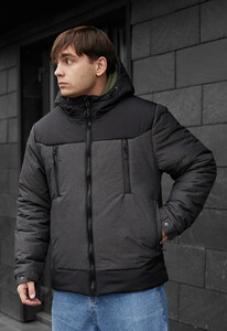 Фото - Двоколірна зимова куртка Staff she graphite & black - Men box