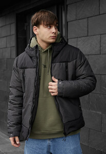 Фото - Двоколірна зимова куртка Staff she graphite & black - Men box