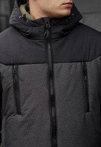 Фото - Двоколірна зимова куртка Staff she graphite & black - Men box