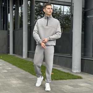 Фото - Зимовий чоловічий костюм Pobedov Grand сталевого кольору - Men box