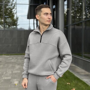 Фото - Зимовий чоловічий костюм Pobedov Grand сталевого кольору - Men box