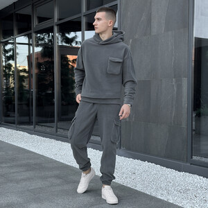 Фото - Флисовый костюм Pobedov Winter темно-серого цвета - Men box