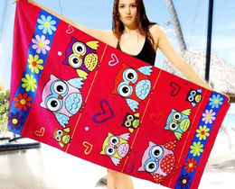 Фото - Красивое пляжное полотенце для девочки с совами - Men box