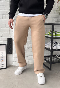 Фото - Однотонні спортивні штани Staff jog beige fleece - Men box