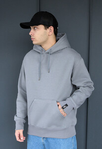 Фото - Тепле сіре худі Staff grey basic oversize fleece - Men box