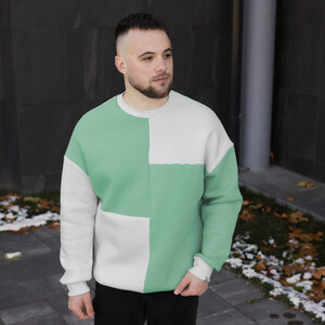 Фото - Двухцветный свитшот Pobedov The One в стиле оверсайз - Men box