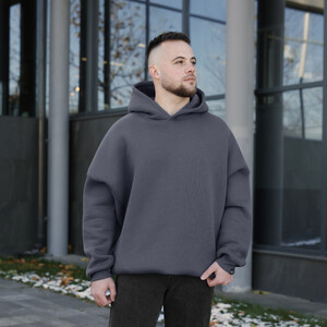 Фото - Утеплене худі Pobedov Urbanist темно-сірого кольору - Men box