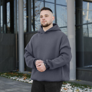 Фото - Утеплене худі Pobedov Urbanist темно-сірого кольору - Men box
