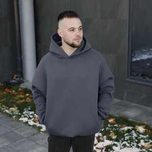 Фото - Утеплене худі Pobedov Urbanist темно-сірого кольору - Men box