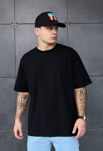 Фото - Базова футболка чорного кольору Staff black oversize - Men box