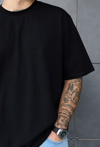 Фото - Базова футболка чорного кольору Staff black oversize - Men box