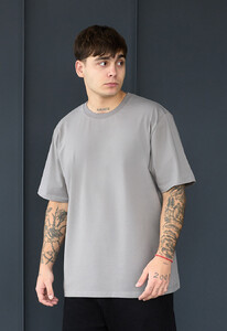Фото - Однотонна оверсайз футболка Staff gray oversize - Men box