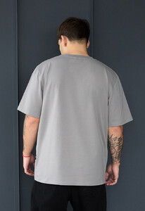 Фото - Однотонна оверсайз футболка Staff gray oversize - Men box
