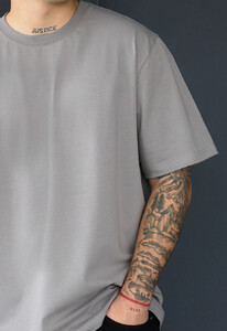 Фото - Однотонна оверсайз футболка Staff gray oversize - Men box