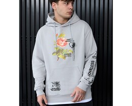 Фото - Сіре худі з яскравим принтом Staff empty promises oversize - Men box