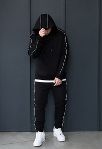 Фото - Спортивний оверсайз костюм Staff kant black oversize - Men box