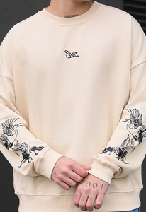 Фото - Свитшот молочного цвета Staff logo & stork oversize - Men box