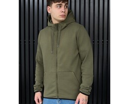 Фото - Чоловіча однотонна толстовка Staff basic zip khaki - Men box