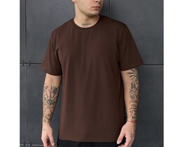 Фото - Однотонна коричнева футболка Staff brown basic - Men box