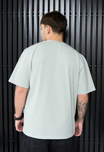 Фото - Однотонна чоловіча футболка Staff light gray oversize - Men box