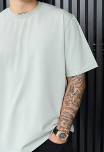 Фото - Однотонна чоловіча футболка Staff light gray oversize - Men box