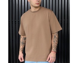 Фото - Однотонна коричнева футболка Staff brown oversize - Men box