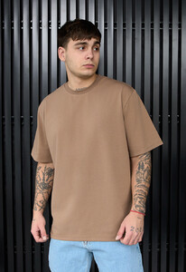 Фото - Однотонная коричневая футболка Staff brown oversize - Men box