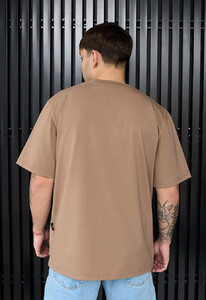 Фото - Однотонная коричневая футболка Staff brown oversize - Men box