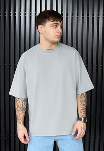 Фото - Універсальна футболка сірого кольору Staff gray basic oversize - Men box