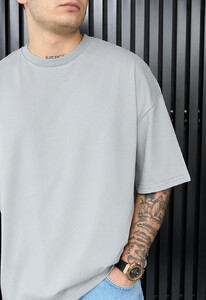 Фото - Універсальна футболка сірого кольору Staff gray basic oversize - Men box