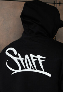 Фото - Брендоване худі чорного кольору Staff logo back oversize - Men box
