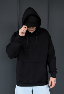 Фото - Чорне худі з яскравим тваринним принтом Staff tiger oversize - Men box