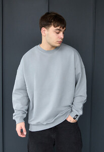 Фото - Серый оверсайз свитшот Staff gray basic oversize - Men box