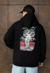 Фото - Худі з патріотичним принтом Staff сталь oversize - Men box