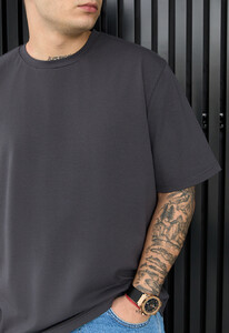Фото - Темно-сіра оверсайз футболка Staff dark gray oversize - Men box