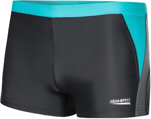 Фото - Удобные мужские плавки-боксеры Aqua Speed DARIO серо-бирюзовые - Men box