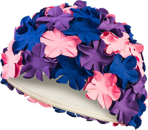 Фото - Елегантна шапочка Aqua Speed BLOOM 5705 пурпурово-рожево-синя для басейну - Men box