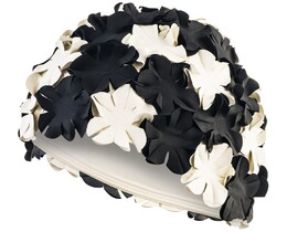 Фото - Класична шапочка Aqua Speed BLOOM 5706 чорно-біла для плавання - Men box