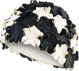 Фото - Класична шапочка Aqua Speed BLOOM 5706 чорно-біла для плавання - Men box