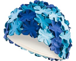 Фото - Стильна шапочка Aqua Speed BLOOM 5707 синьо-блакитна для басейну - Men box