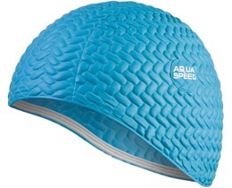 Фото - Яскрава жіноча шапочка для плавання Aqua Speed BOMBASTIC TIC-TAC 5714 блакитна - Men box