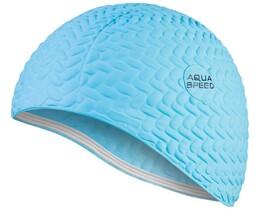 Фото - Зручна жіноча шапочка для плавання Aqua Speed BOMBASTIC TIC-TAC 5715 світло блакитна - Men box